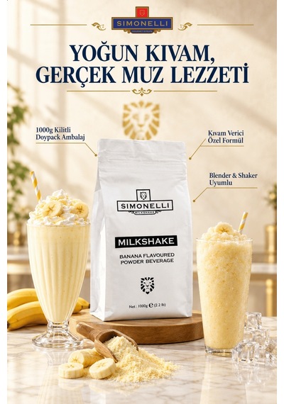 Simonelli Muz Aromalı Toz Milkshake Karışımı 1 KG