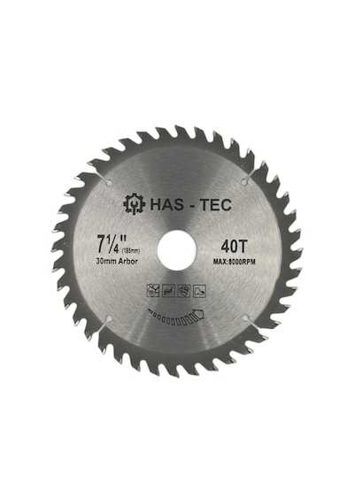 185 Mm Ahşap & Sunta Kesici Testere T.c.t Saw Blade Ø185x1.3x30 Mm 40t