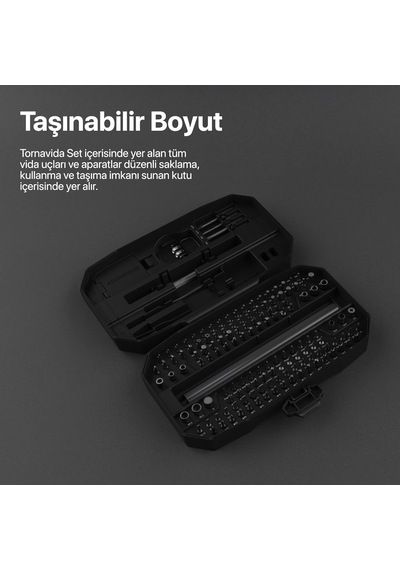 Xenon Smart Hassas Şarjlı Otomatik Tornavida Vidalama Seti 5 Nm Tork Screwdriver 153 Parça X6833