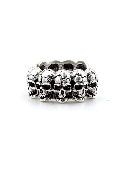Solfera Kurukafalar İskelet Skull Gotik Tasarım Pirinç Erkek Yüzük RG022