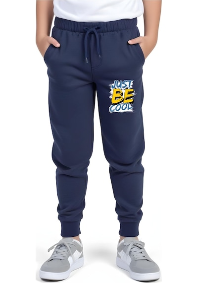 Panios Kids Be Baskılı Erkek Çocuk Çift Cepli Eşofman Altı Lacivert