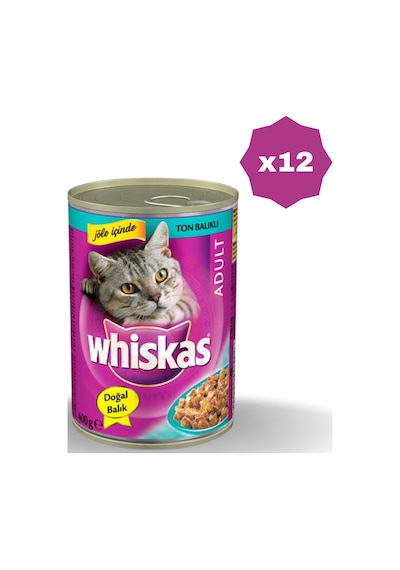 Whiskas Kedi Maması Ton Balıklı 400 Gr - 12 Adet