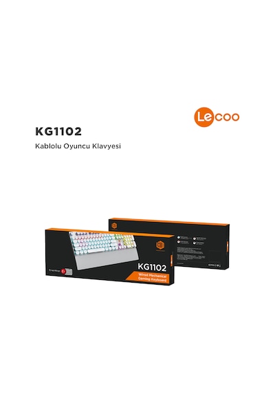 Lecoo KG1102 USB Kablolu Red Switch Makro Tuşlu RGB Mekanik Gaming Türkçe Q Metalik Klavye