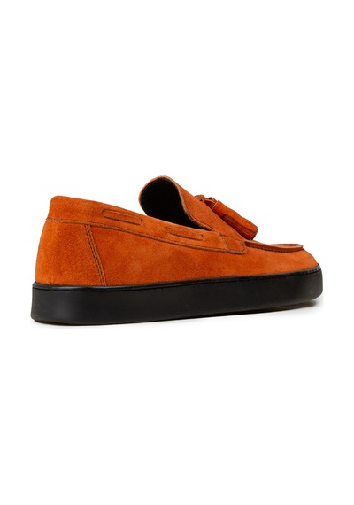 Deery Erkek Turuncu Hakiki Süet Püsküllü Loafer - 01994mtrcc01 Turuncu