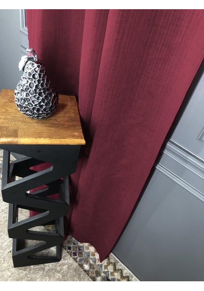 Rendecioğlutekstil Tül Perde Çizgili Keten Renkli Tül Kampanyalı Ürün 300 X 270 Bordo Diğer