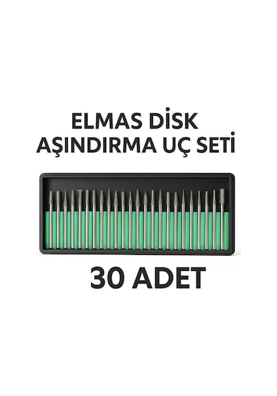 Merttools Elmas Camcı Seti 30 Parça Matkap Ucu Ahşap Oyma Freze Gravür