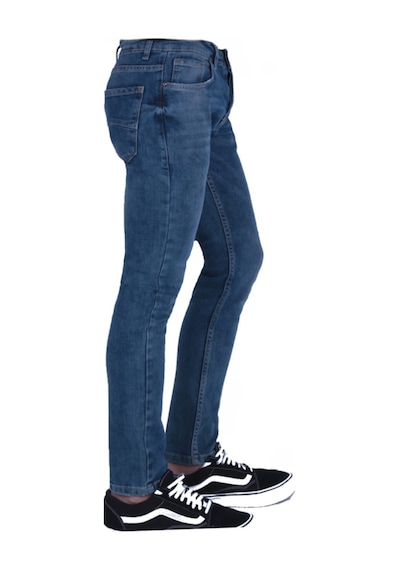 Erkek Mavi Denim Normal Bel Jean Mavi