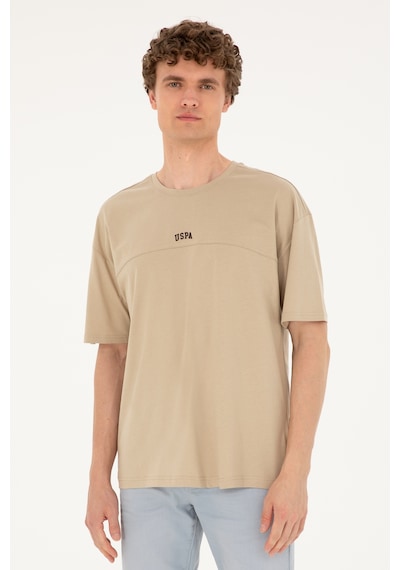 U.S. Polo Assn. Erkek Comfort Fit Bisiklet Yaka Açık Haki Tişört 50287083-VR183