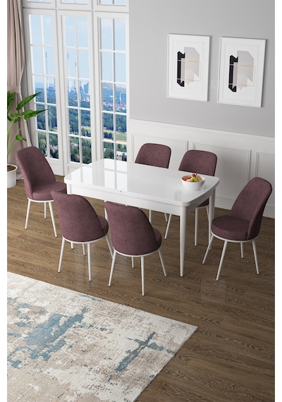 Canisa Zen Serisi 80x132 Mdf Açılabilir Beyaz Masa Takımı Ve 6 Gül Kurusu Sandalye Masa Beyaz Sandalyeler Gülkurusu Canisa Zen Serisi 80x132 Mdf Açılabilir Beyaz Masa Takımı Ve 6 Gül Kurusu Sandalye Masa Beyaz Sandalyeler Gülkurusu