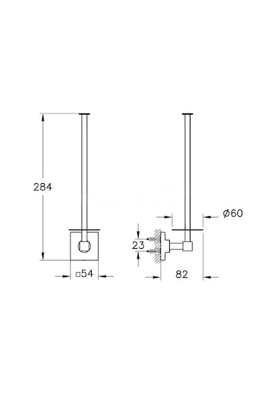 Duvara Monte Krom Tuvalet Kağıdı Tutucu 16.5 x 12.2 x 11.2 CM