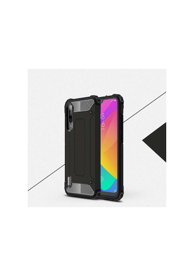 Noktaks - Xiaomi Mi 9 Se Uyumlu - Kılıf Çift Katman Koruyucu Crash Military Tank Kılıf - Siyah Siyah
