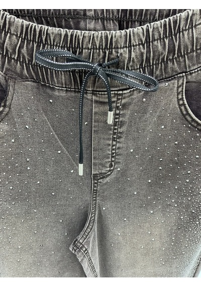 Zanessi Fashıon Büyük Beden Kadın Taş İşlemeli Yüksek Bel Lastikli Beli Bağcıklı Cepli Denim Görünümlü Pantolon Kahverengi Zanessi Fashıon Büyük Beden Kadın Taş İşlemeli Yüksek Bel Lastikli Beli Bağcıklı Cepli Denim Görünümlü Pantolon Kahverengi
