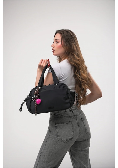 Ççs Kadın Çapraz Askılı El Çantası Günlük Şık Kullanım Hafif Modern Tasarım Siyah 18137