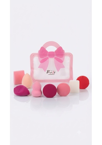 Roesia Rose Cosmetics Çantalı 8'li Sünger Seti