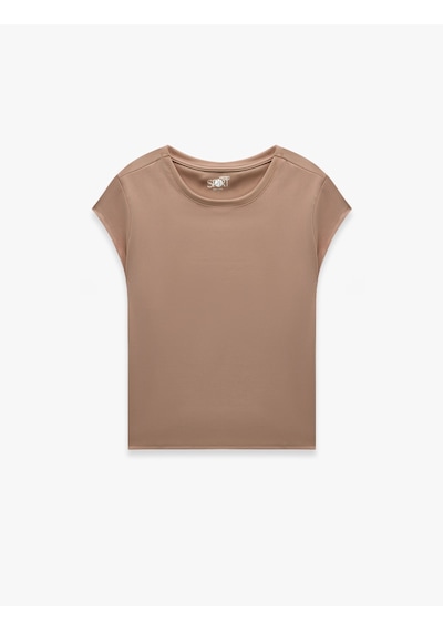 Koton Slim Fit Bisiklet Yaka Kısa Kollu Spor Tişört Vizon 6sak10340nk 59x