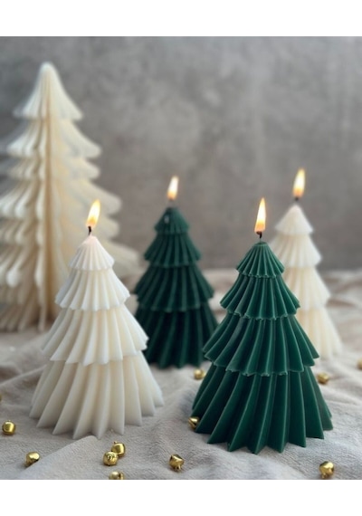 Bernami Vazo Pinterest Dekoratif Yılbaşı Konseptli Çam Ağacı Mum Noel Yeşil 1 Adet Diğer