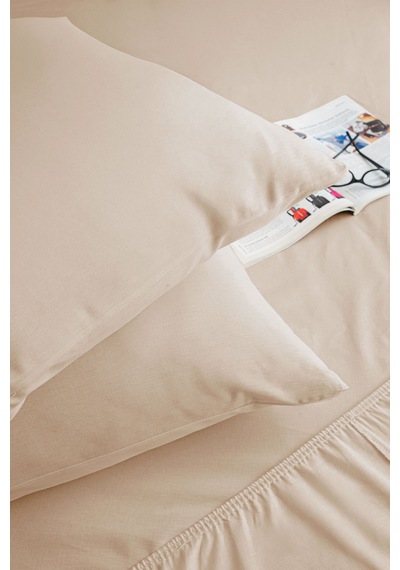 Elart Basic Lastikli Çarşaf Seti King Size 180x200+28 Bej