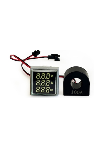 3'lü Volt Amper Hertz Ölçüm Voltmetre Ac60-500v 0-100a 20-75hz
