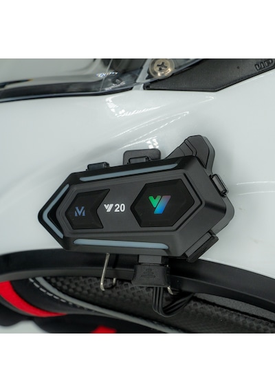 Gp Katjmer Y20 Bluetooth 5.3 Rgb Işıklı Ipx6 Motosiklet Kask Kulaklığı Intercom