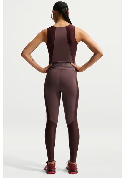 Nike Pro Women's Dri Fit Tank Top Çeyrek Fermuar Kadın Antreman Atleti Kahverengi