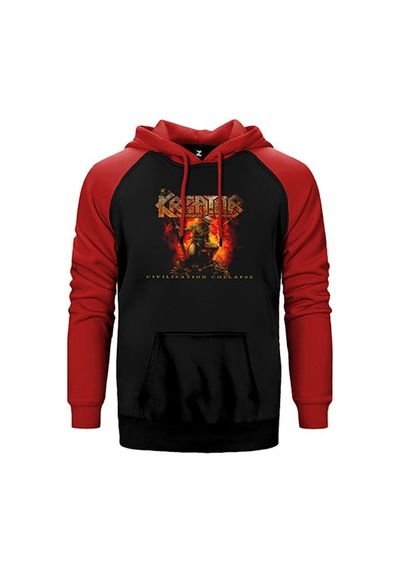 Kreator Civilization Collapse Gri Renk Reglan Kol Sweatshirt / Hoodie