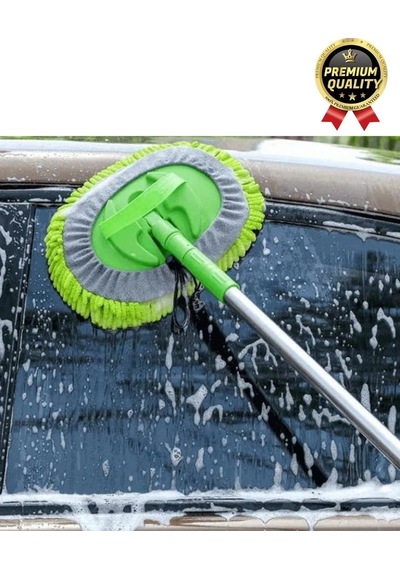 Çok Fonksiyonlu 180 Derece Dönen Mikrofiber Mop Çizmez Araba Otomobil Yıkama Uzun Sopalı Fırça Seti