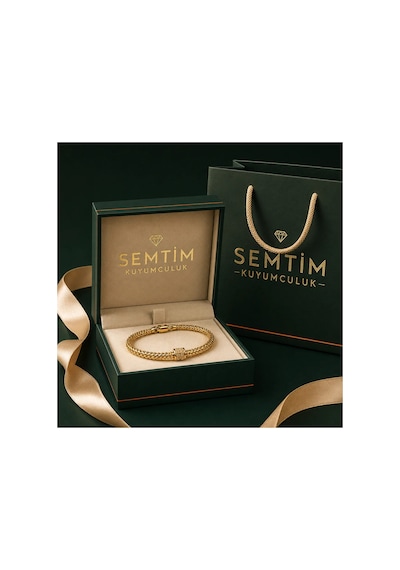 Sertifikalı 316l Çelik Şeffaf Taşlı Dalga Motifli Esnek Form Premium Altın Kaplama Kadın Bileklik Gümüş