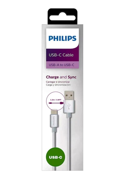 Philips Uyumlu 3A 60W UsbA to Type-C Hızlı Şarj ve Data Kablosu Beyaz