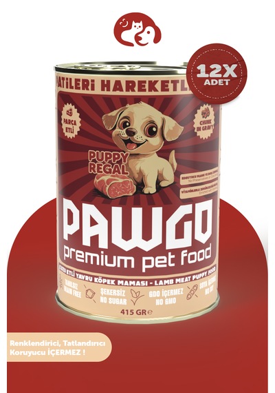 Puppy Regal | Kuzulu | 400g X 12 |yavru-mini Irk | Parça Etli | Köpek Yaş Mama