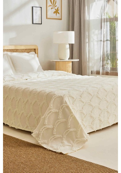 Kaşmir Home Emma Çift Kişilik Yatak Örtüsü Offwhite