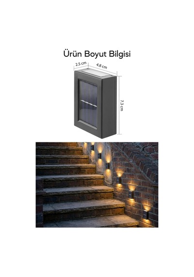 Technosmart Çift Yönlü Solar Duvar Apliği 2 Li Set Sarı