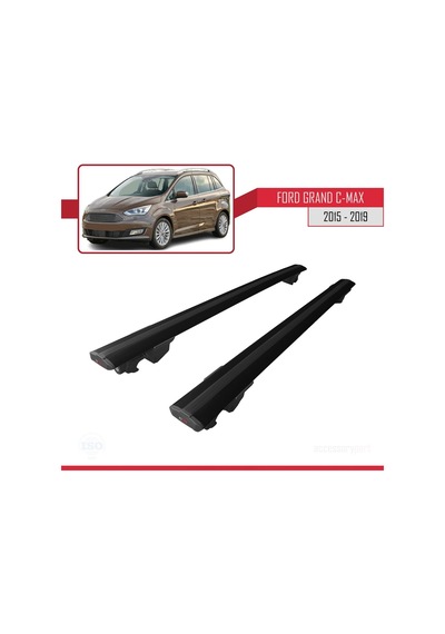 Ford Grand C-max 2015-2019 Arası İle Uyumlu Hook Model Anahtar Kilitli Ara Atkı Tavan Barı Siyah