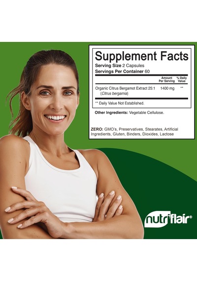 Nutriflair Organic Citrus Bergamot 1400mg 120 Caps Aromasız