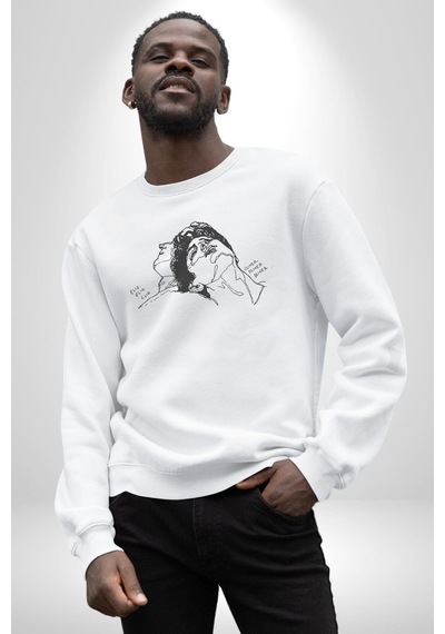 Elio Ve Oliver Call Me By Your Name Unisex Beyaz Baskılı Sweatshirt Beyaz