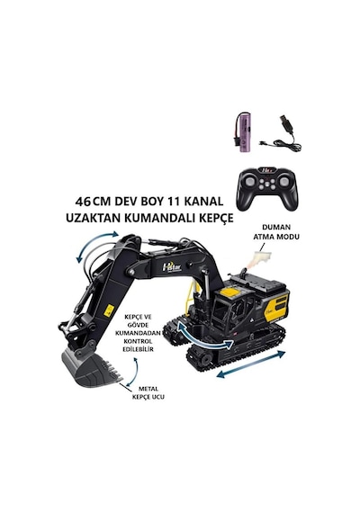 Uzaktan Kumandalı Full Fonksiyon Hareketli Excavator 2.4ghz Iş Makinesi Oyuncak Ekskavatör Çok Renkli
