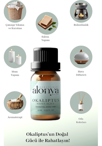 Okaliptus Nefes Açıcı Esansiyel Uçucu Koku Yağı Buhurdanlık Oda Kokusu Aromaterapi Yağı 10 Ml Okaliptus