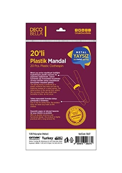 Decobella 20'li Plastik Mandal Çok Renkli