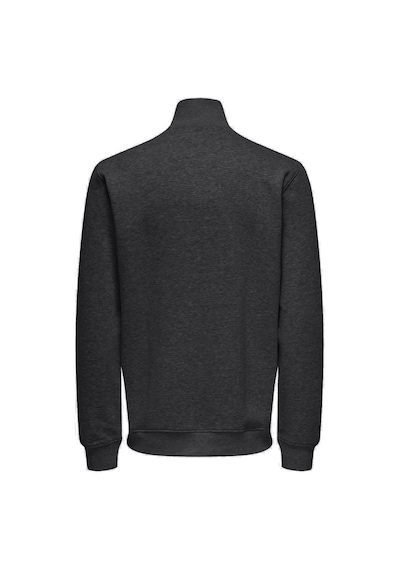 Only & Sons Erkek Yarım Fermuarlı Regular Fit Siyah Sweatshirt - 22034629