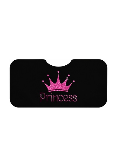 Oem "princess" Yazılı Pembe Taçlı Siyah Katlanabilir Ön Cam Güneşliği