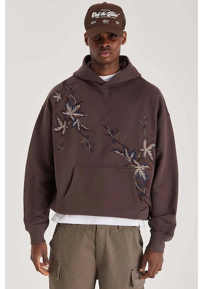 American Rag Cie Organik Pamuklu Kahverengi Hawthorn Kapşonlu Sweatshirt - Rahat Kesim