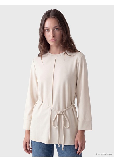 Lcw Modest Bej Soft Touch Kadın Sweatshirt Tunik
