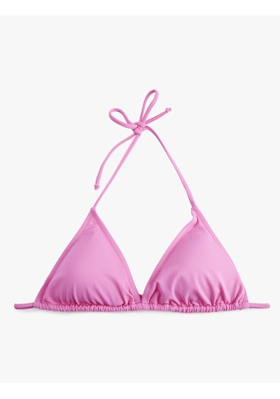 Koton Boyundan Bağlamalı Üçgen Bikini Üstü Pembe 6sak10012mm Gül