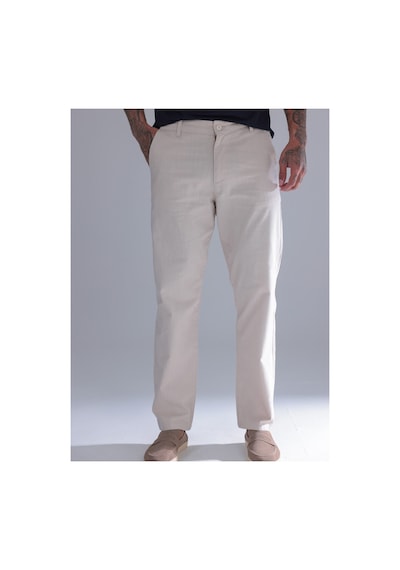 Blayn Jeans Erkek Siyah Keten Pantolon Beli Lastikli Rahat Kalıp Yazlık Boru Paça Günlük Pantolon Krem