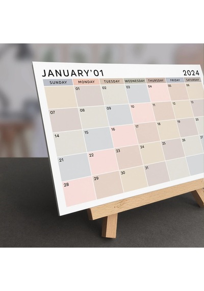 Amerikan Standardı 2027 Masa Takvimi Pazar Günü Başlangıç ,ahşap Şövale Takvim, Aylık Planlamalı Tak