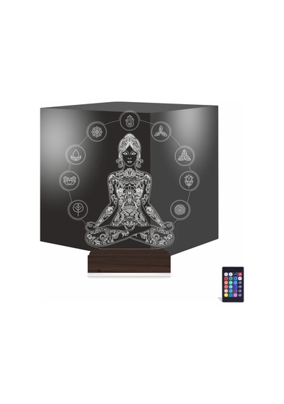 Luvivia Yoga Yogacı Lotus 3d Lamba - Masa Gece Lambası Şeffaf