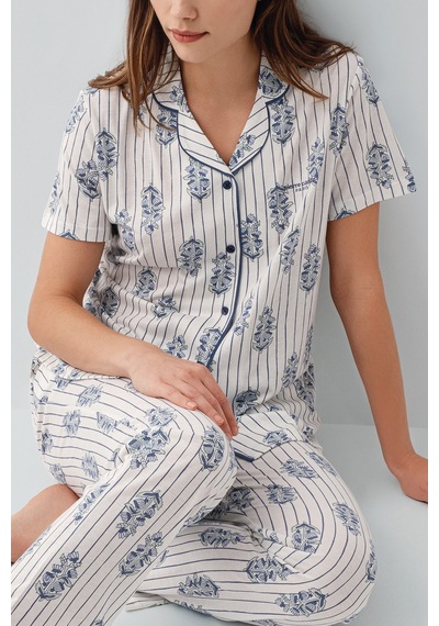 Pierre Cardin Kadın Beyaz Gömlek Pijama Takım Pc9215-s-v1 Beyaz