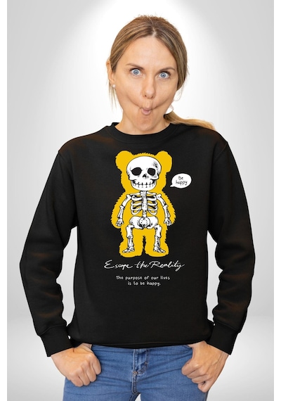 Mutlu Ol Unisex Siyah Sweatshirt Siyah