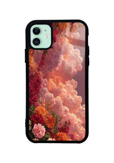 Apple Uyumlu iPhone 11 Celestial Bloom Tasarımlı Glossy Telefon Kılıfı Çok Renkli
