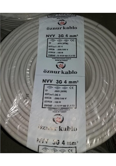 Öznur 3X4 Nym Antigron Tam Bakır Tse Kablo 100 Metre