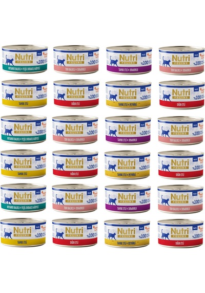 Nutri Feline 4 Çeşit Karma Tahılsız Yetişkin Kedi Konservesi 70 G X 24 Adet